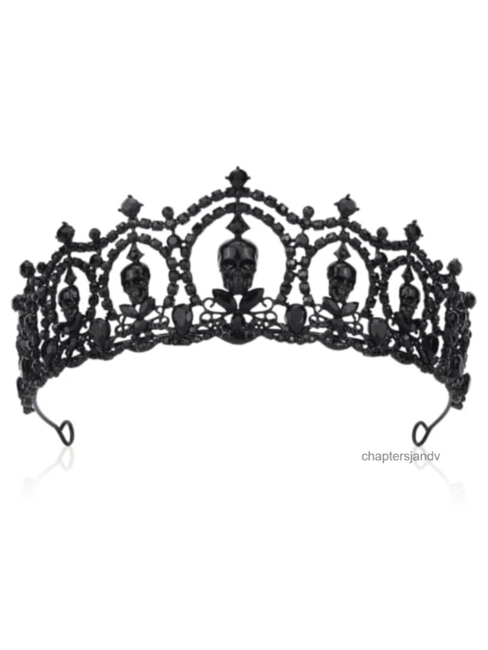 Gothic Skull Tiara Crown Crystal Headband